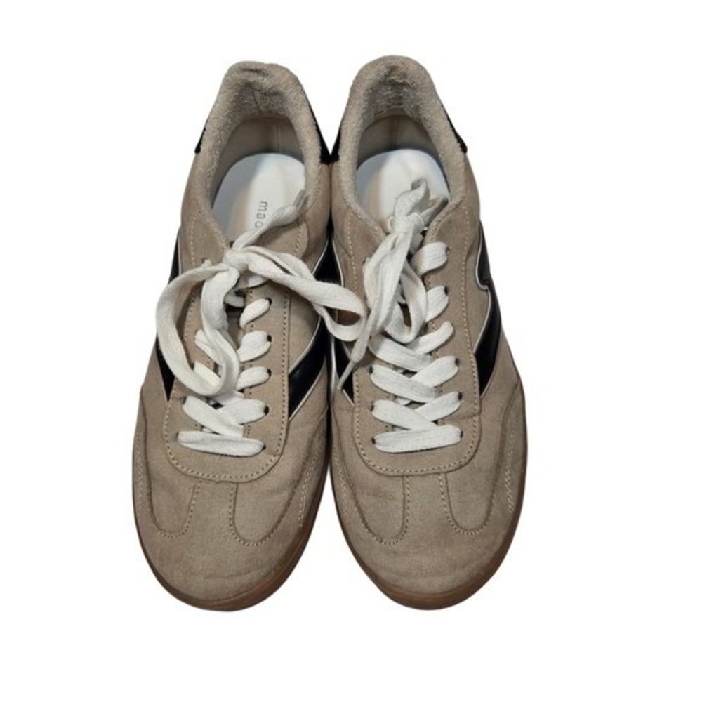Madden Girl Giia Sneaker Womens 7 Taupe Black Lightning Bolt Gum Sole Low Top